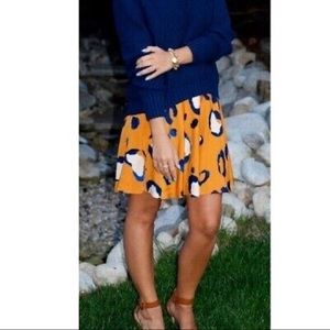 Phillip Lim for Target Womens Skirt  Size 14 Animal Print Mustard A Line